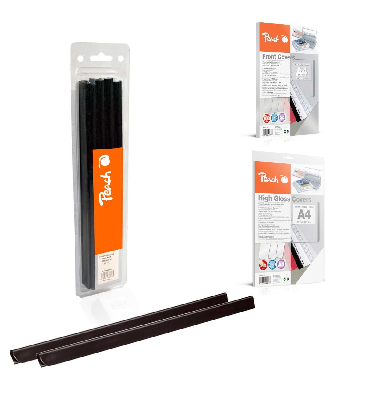 Peach Plastik Klemmschienen, Deckelfolie und R&uuml;ckseite, 6mm, schwarz, 25 Stk., PBS106-02 - Bild 1