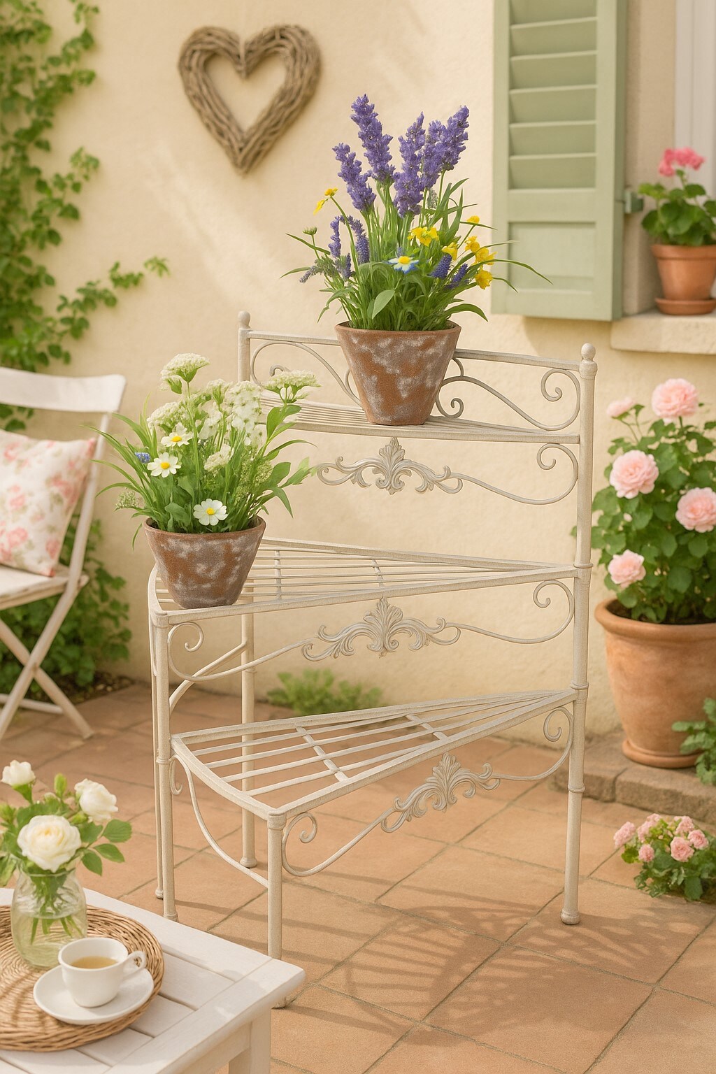 möbel direkt online Blumenständer "Treppe" Blumenständer weiß