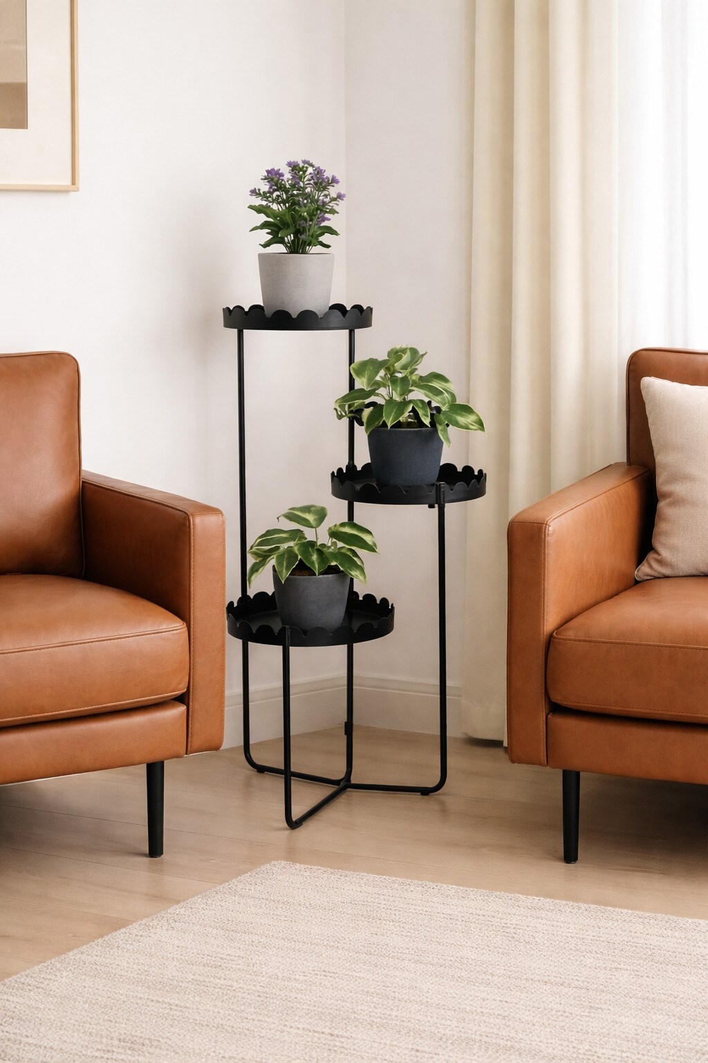 möbel direkt online Blumenständer aus Metall schwarz