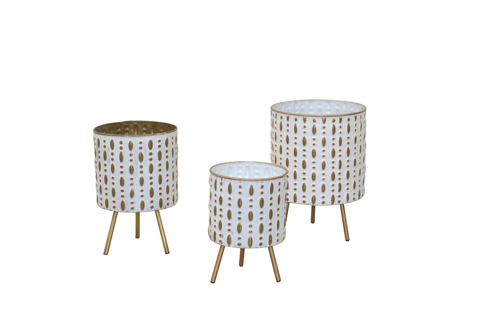 möbel direkt online Blumenkübel-Set 3tlg. Hellen gold/cremeweiß
