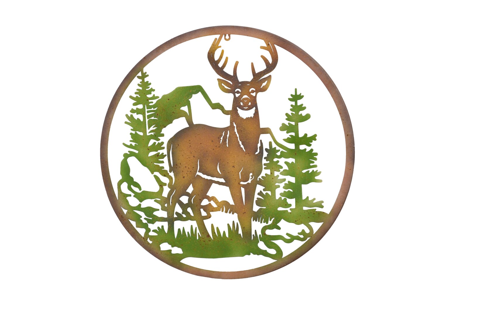 möbel direkt online Wandbild Hirsch grün