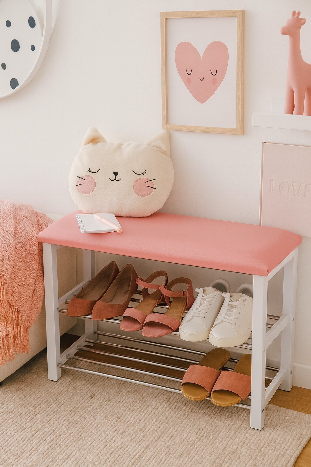 möbel direkt online Sitzbank / Schuhregal Luisa rosa
