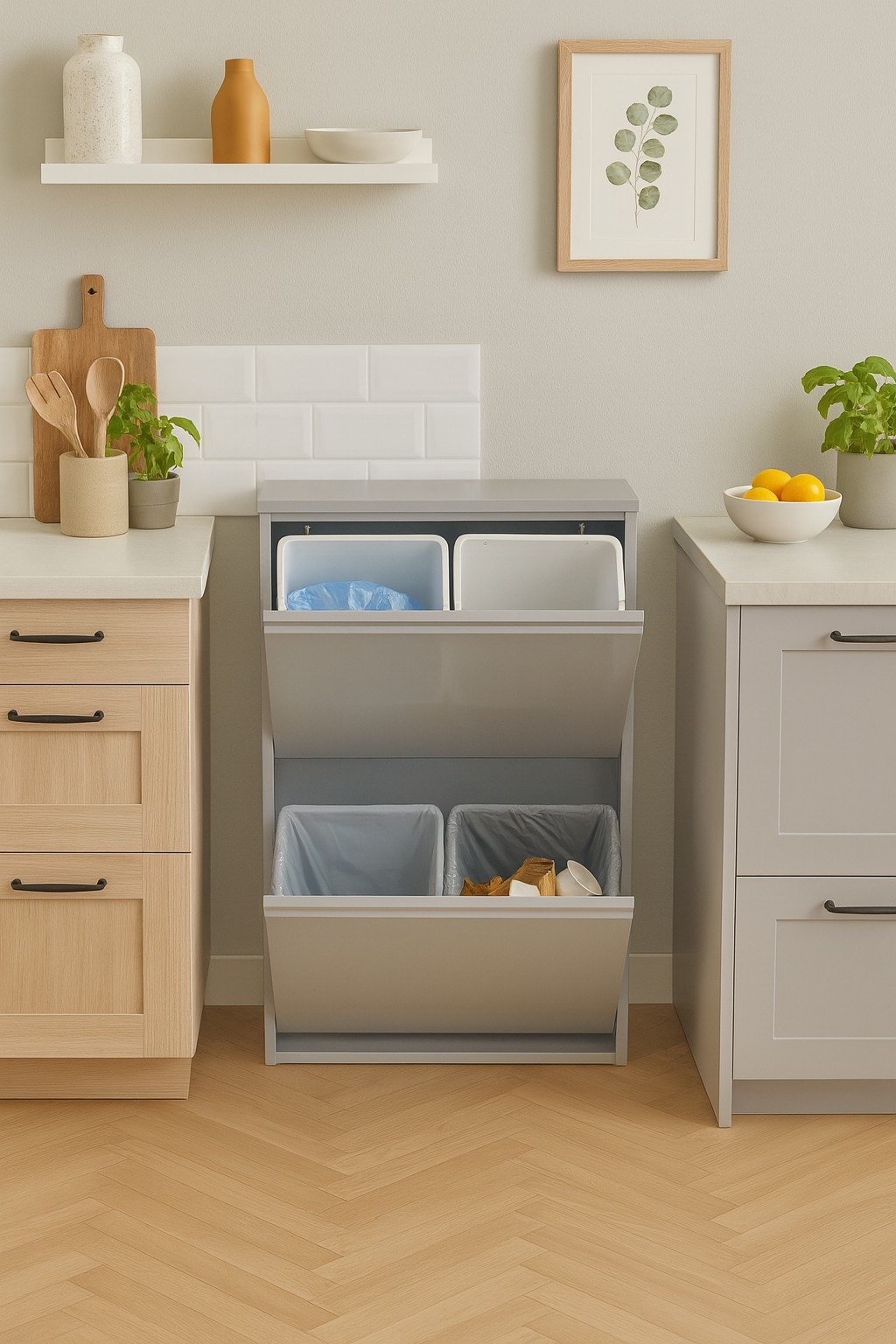 m&ouml;bel direkt online M&uuml;lltrenner (2Klappen/4Eimer) Madrid - Bild 1