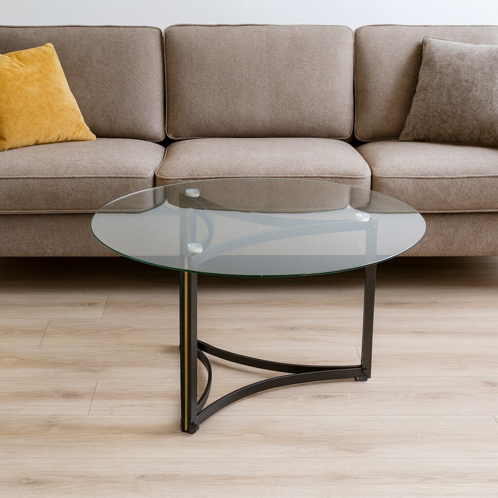 möbel direkt online Couchtisch Klarglasplatte schwarz