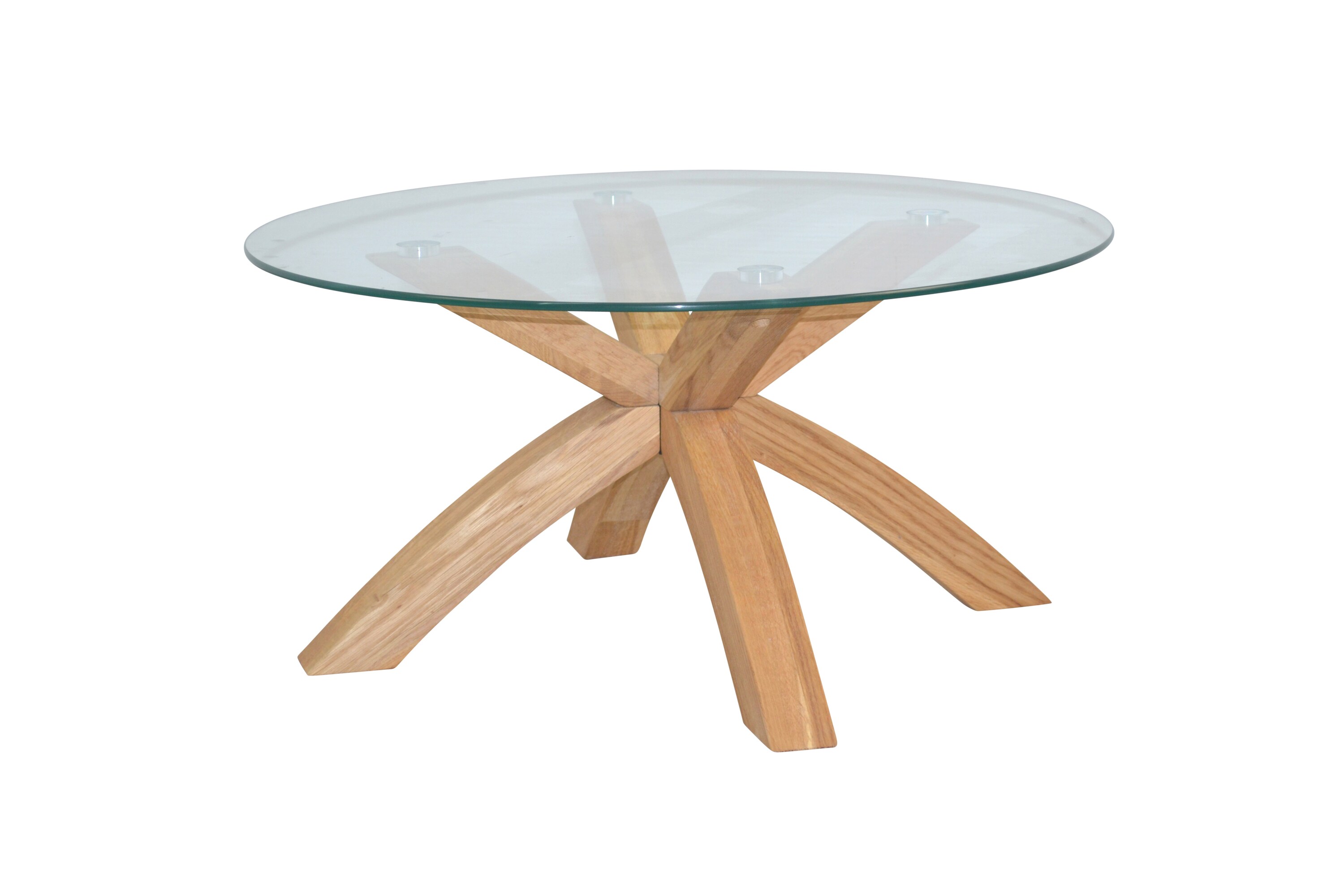 m&ouml;bel direkt online Couchtisch Massivholz Eiche, mit gro&szlig;er Sicherheits-Glasplatte - Bild 1