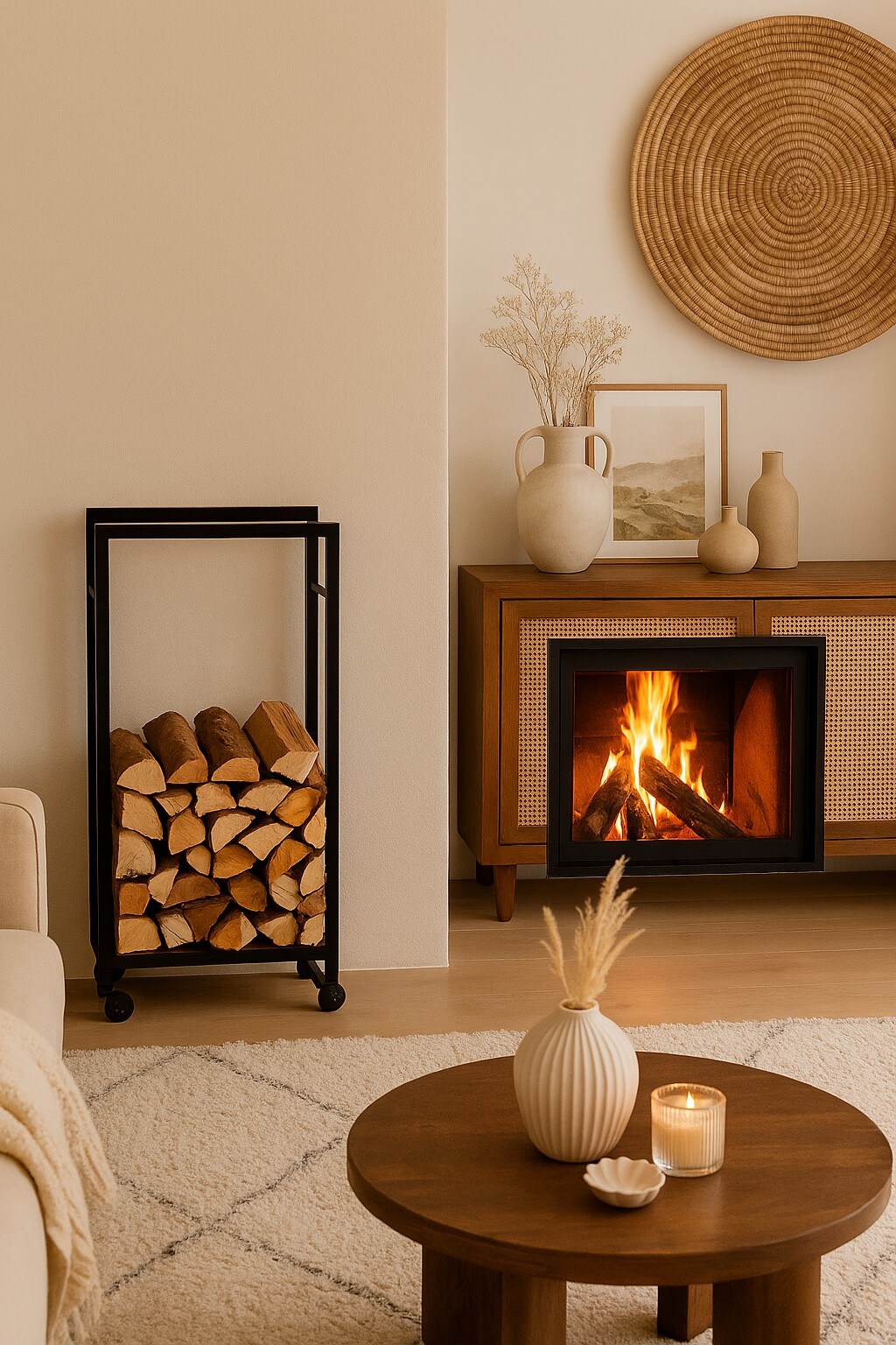 möbel direkt online Kaminholzregal mit Rollen | 04046884031194