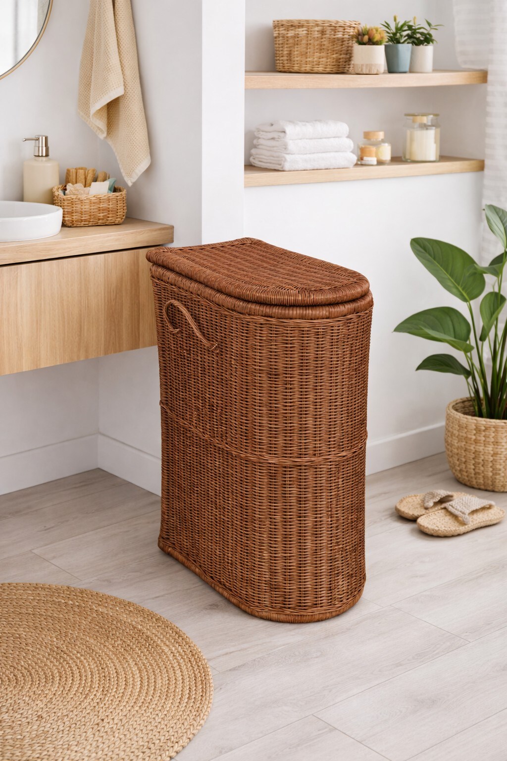 m&ouml;bel direkt online W&auml;schekorb handgeflochten - Bild 1