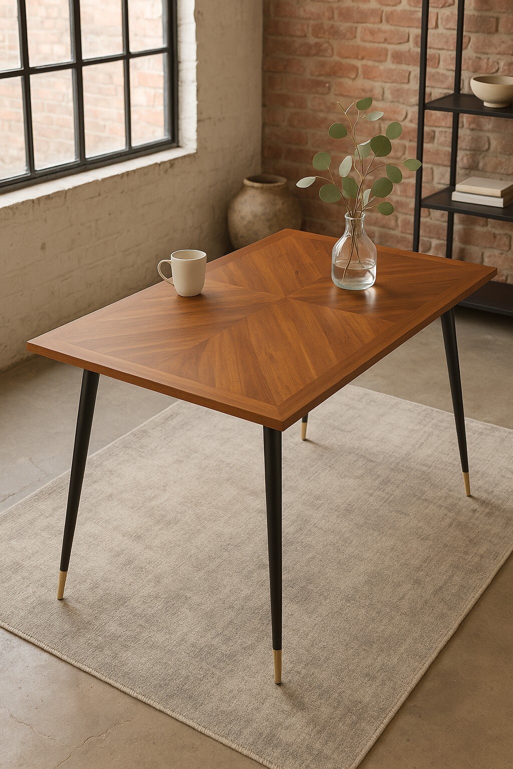möbel direkt online Esstisch 140x80 cm Intarsien-Optik braun