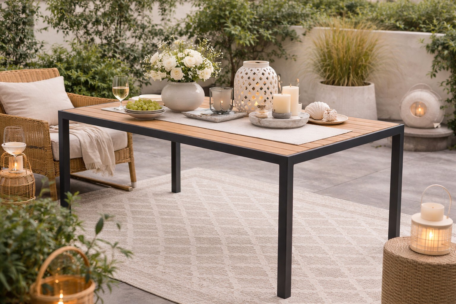 möbel direkt online Gartentisch 150x90 cm schwarz