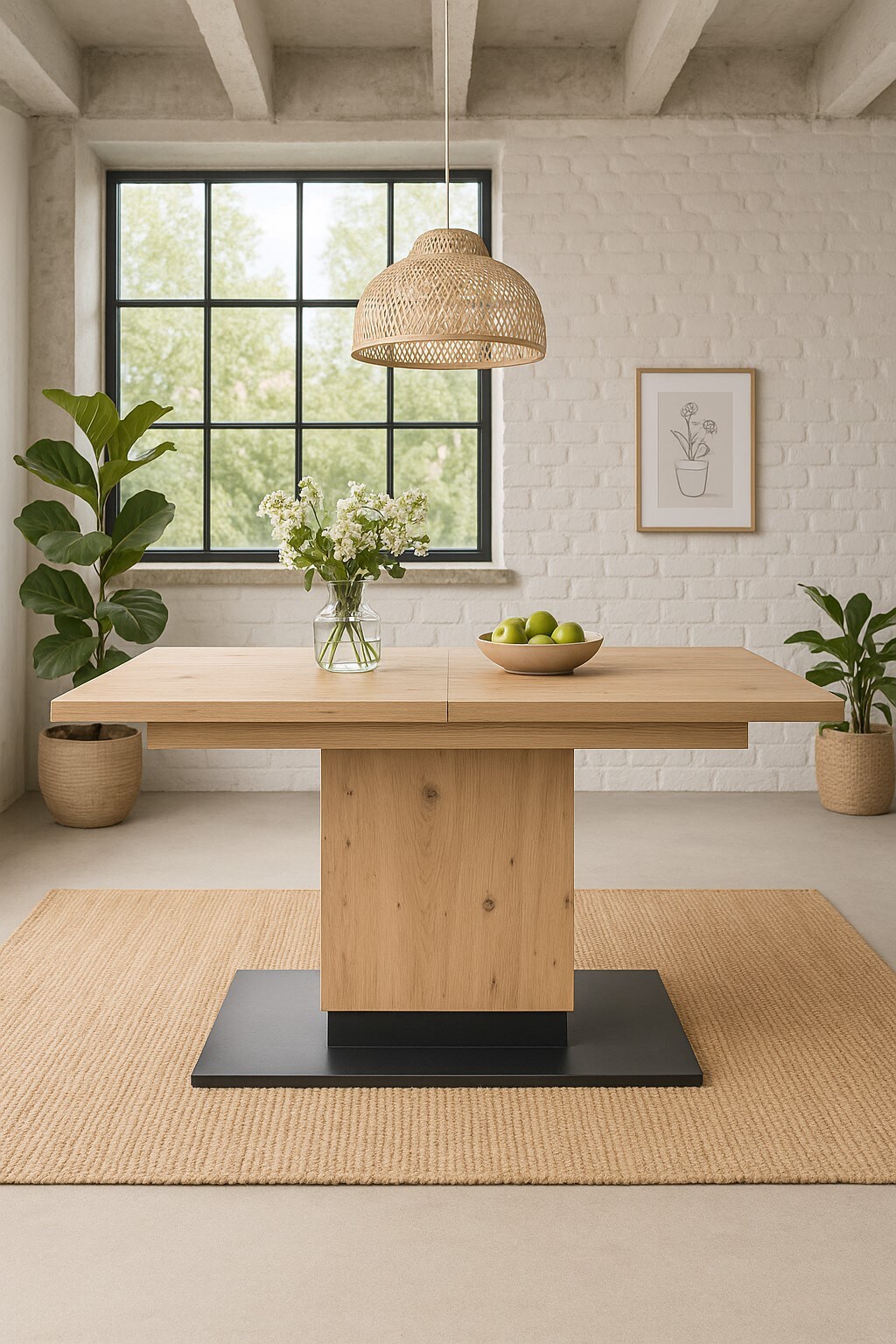 möbel direkt online Säulentisch 120-180 cm vergrößerbar Hannes braun