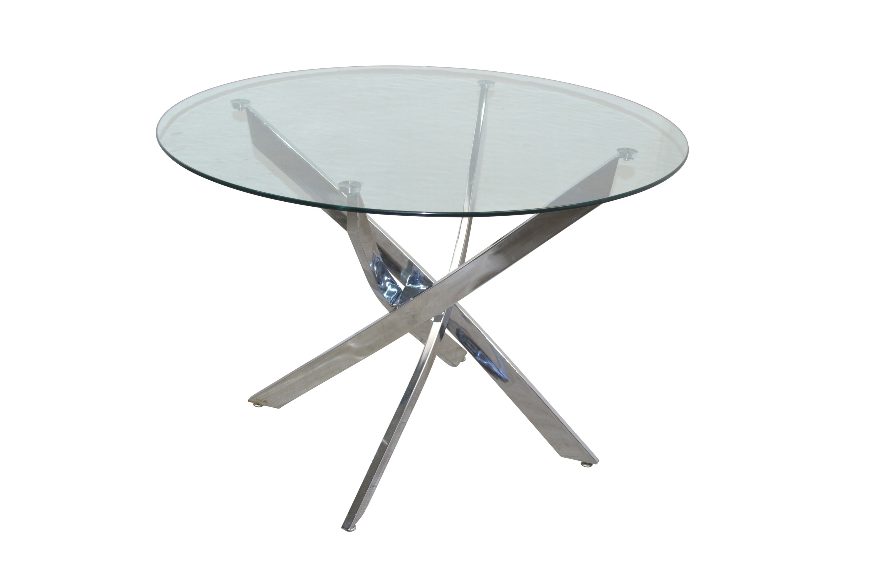 m&ouml;bel direkt online 4-Fu&szlig;-Esstisch mit &Oslash;110 cm Glasplatte - Bild 1