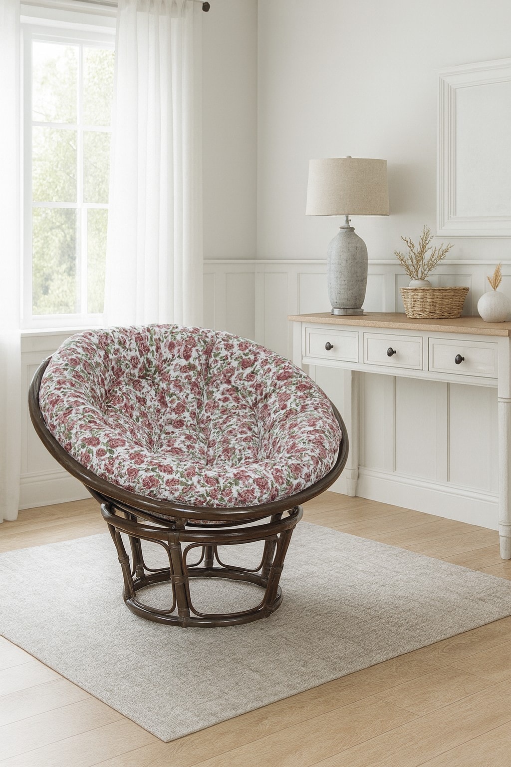 m&ouml;bel direkt online Papasansessel, Durchmesser 80 cm Sessel mit Kissen - Bild 1