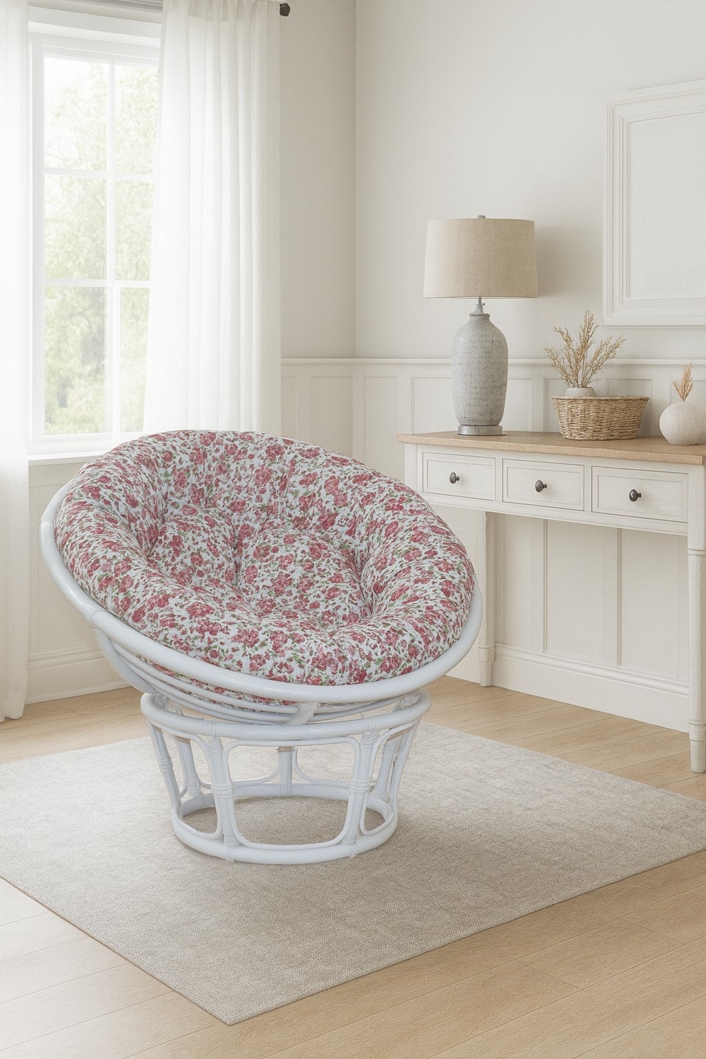 m&ouml;bel direkt online Papasansessel, Durchmesser 80 cm Sessel mit Kissen - Bild 1