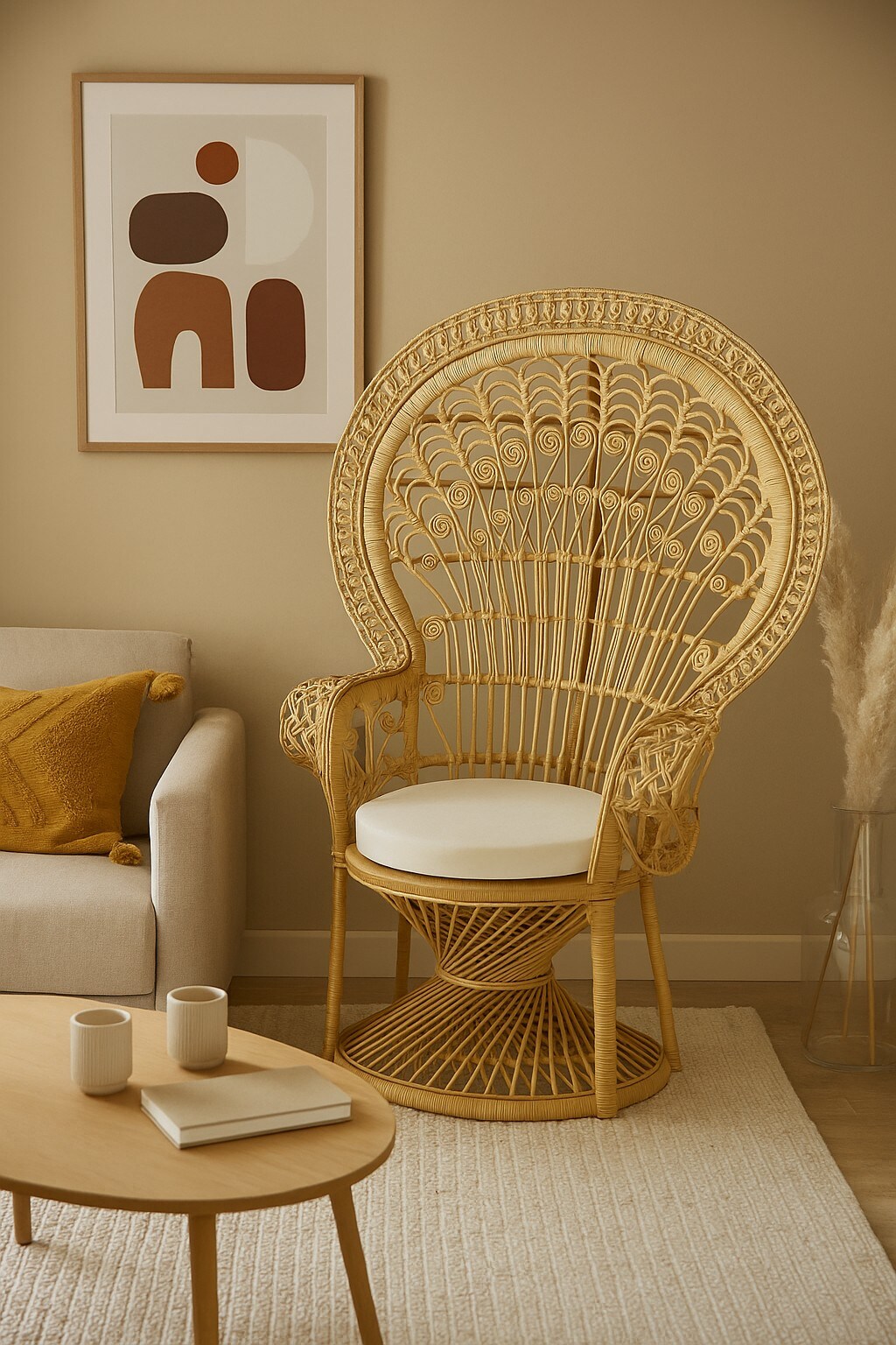 m&ouml;bel direkt online Rattansessel Pfauenthron mit Sitzkissen - Bild 1