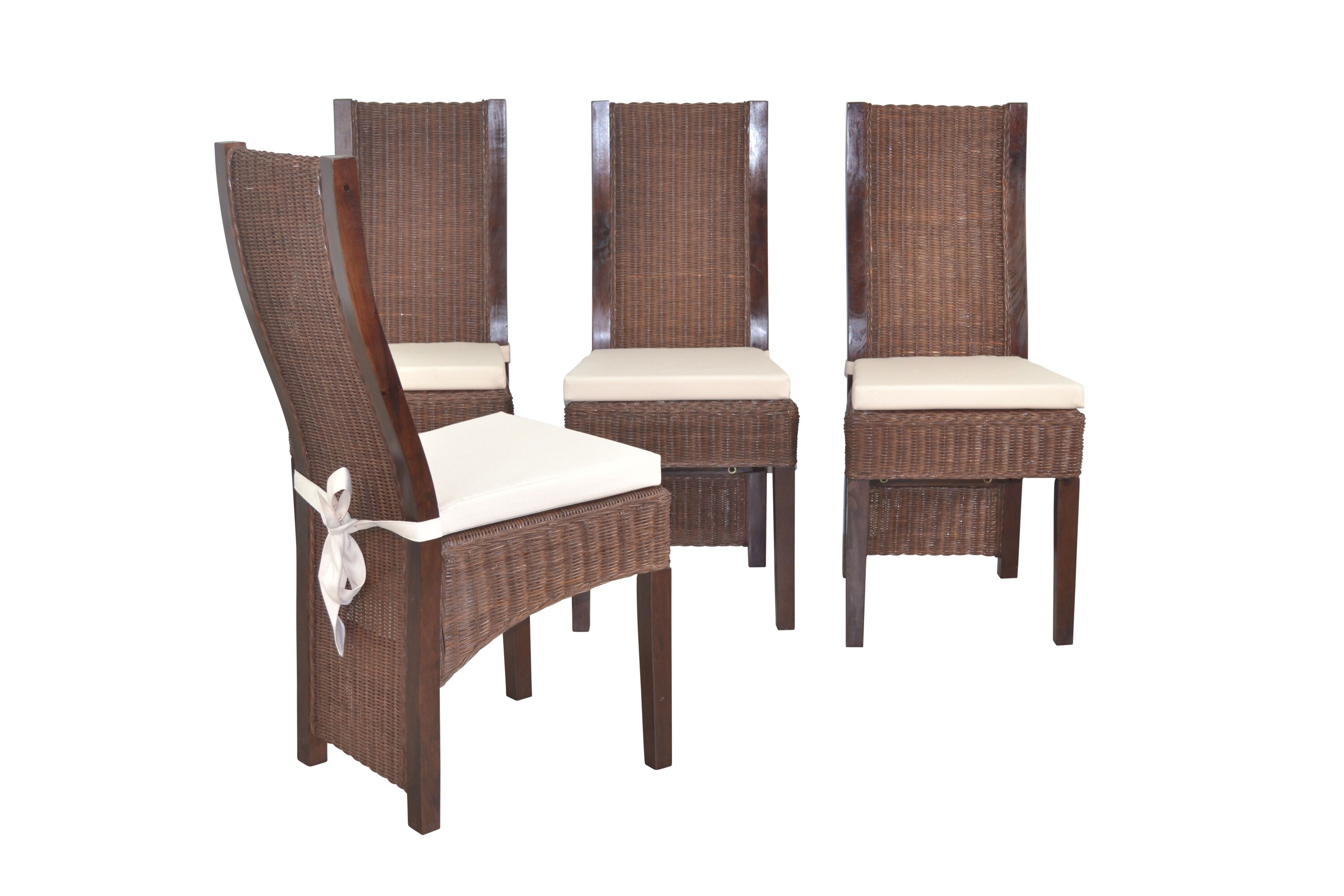 m&ouml;bel direkt online Rattanstuhl 4er-Set mit Sitzkissen - Bild 1