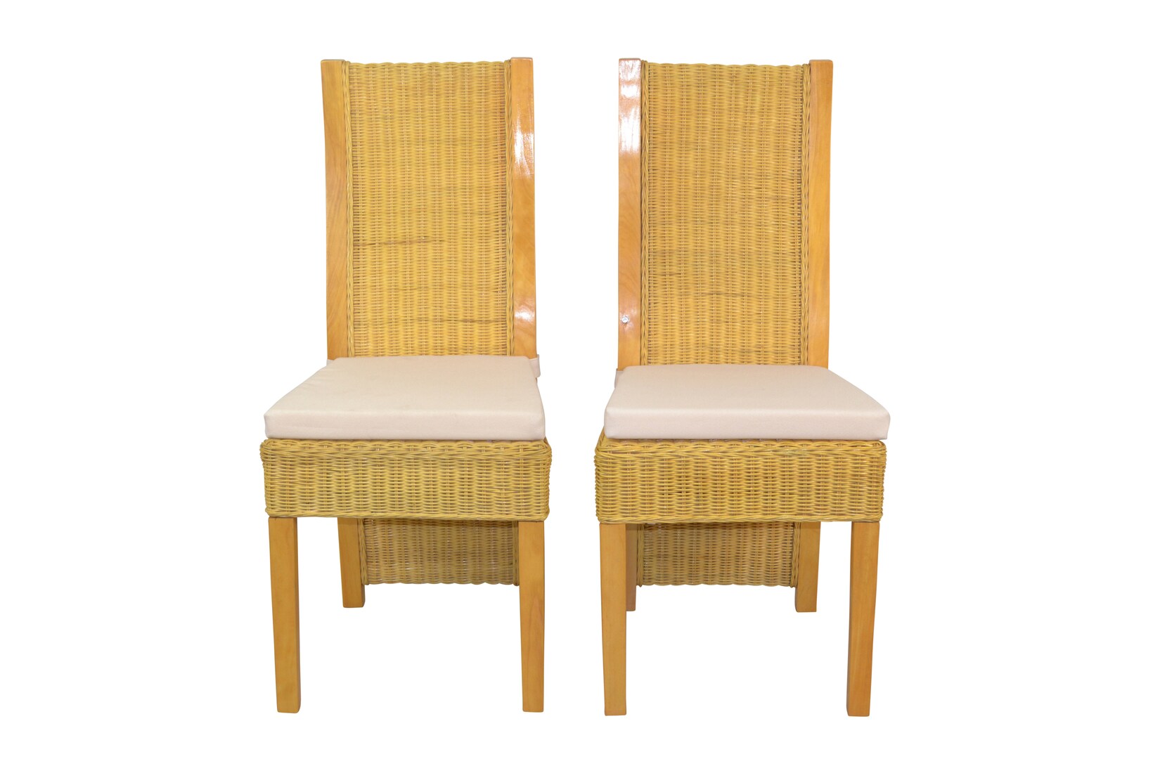 möbel direkt online Rattanstuhl 2er-Set mit Sitzkissen | 04046884070827