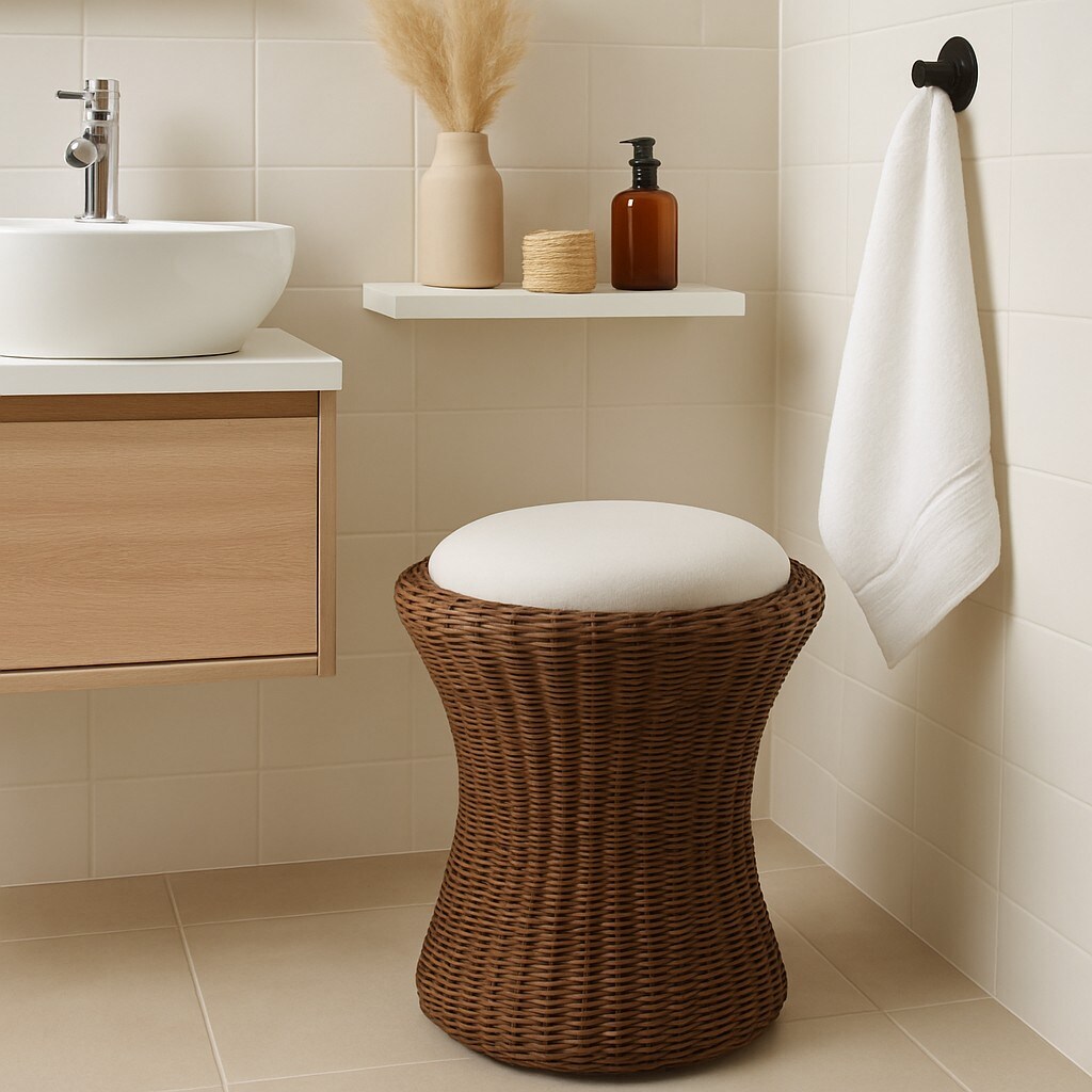 möbel direkt online Rattan-Sitzhocker Handgeflochten braun