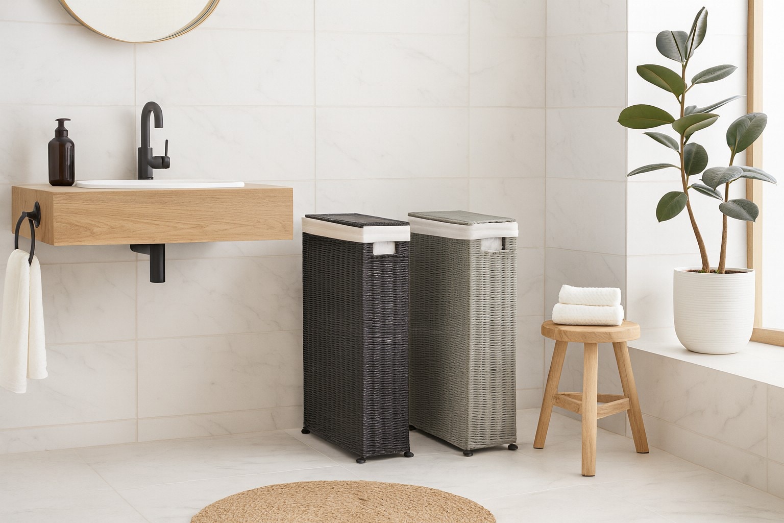 m&ouml;bel direkt online W&auml;schesammler Raumspar-W&auml;schekorb - Bild 1