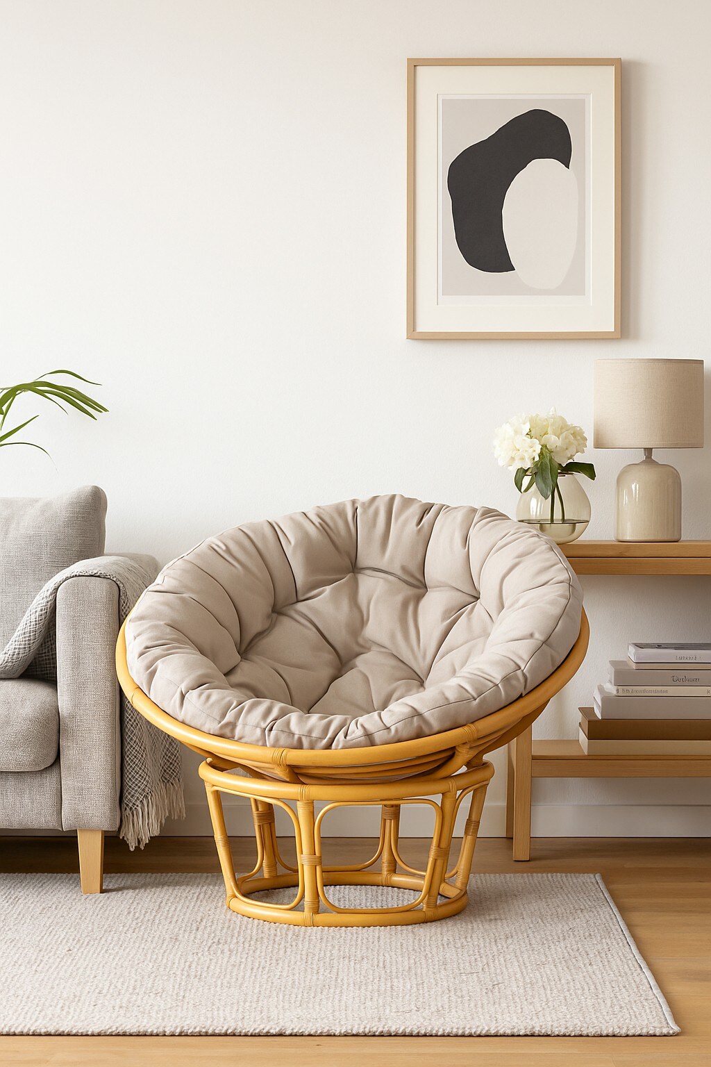 möbel direkt online Papasansessel Sessel mit Kissen beige