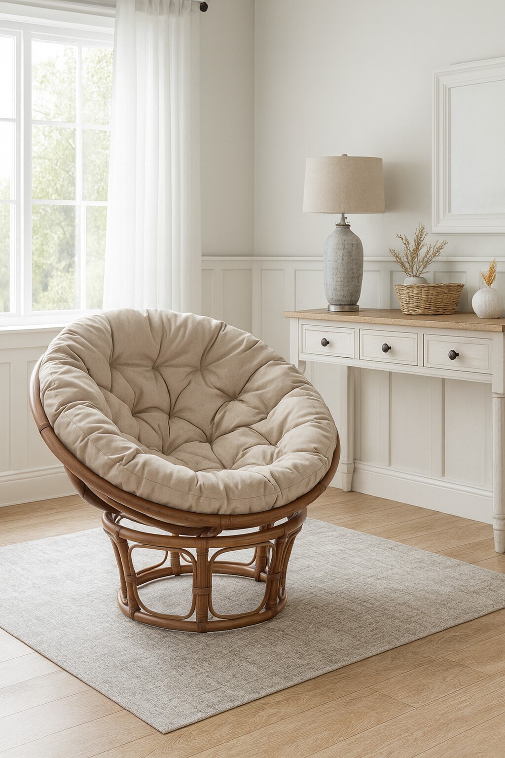 möbel direkt online Papasansessel, Durchmesser 100 cm Sessel mit Kissen | 04046884021188