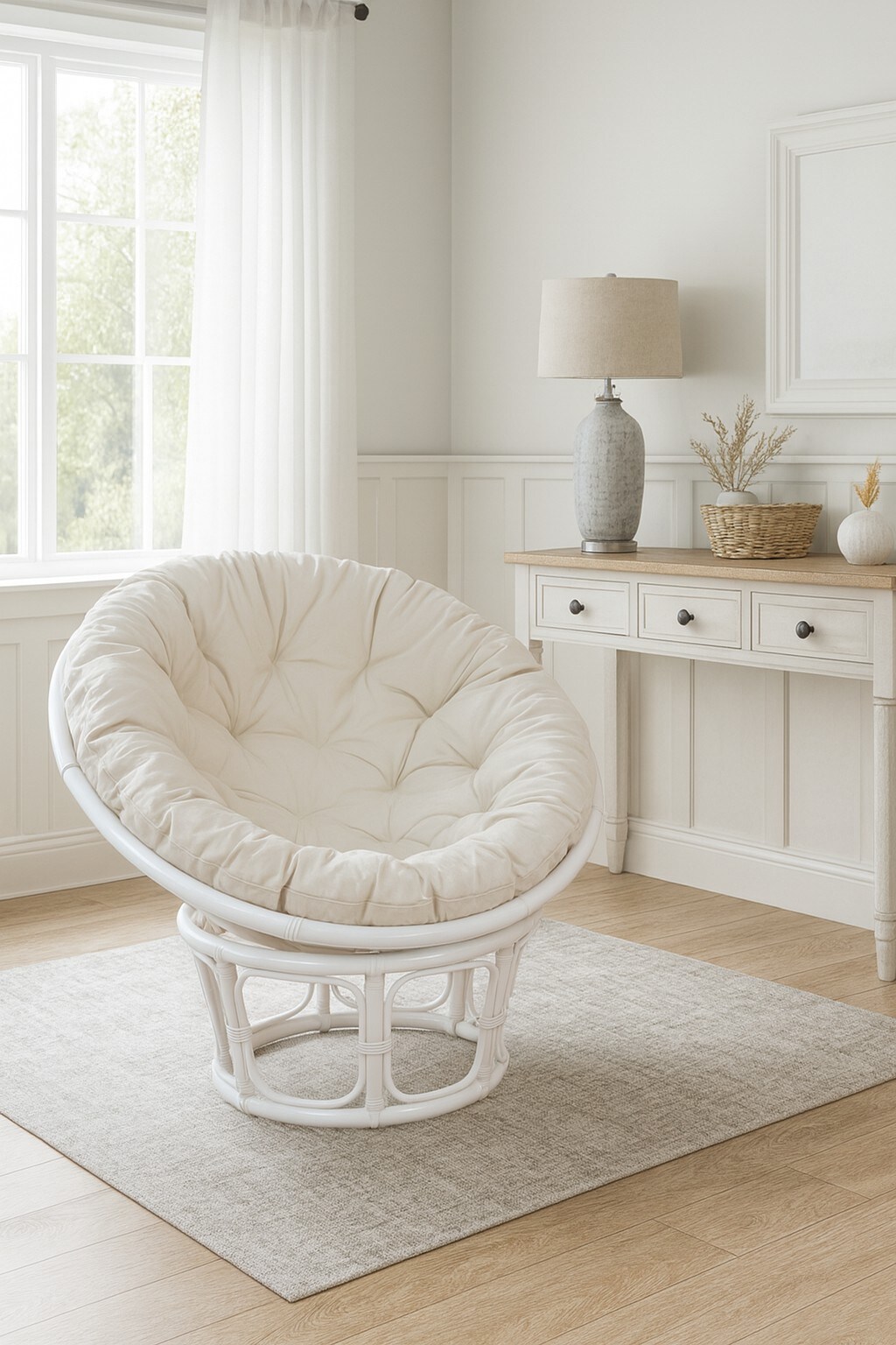 möbel direkt online Papasansessel, Durchmesser 100 cm Sessel mit Kissen | 04046884035338