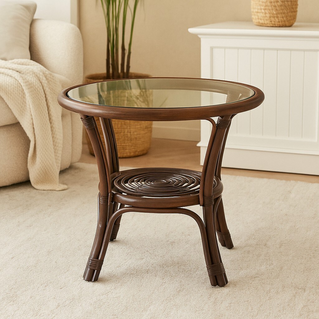 m&ouml;bel direkt online Rattantisch mit Glasplatte Karl - Bild 1