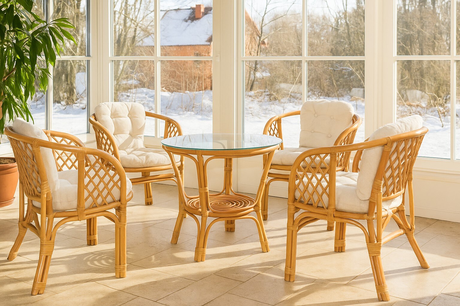 möbel direkt online 9tlg. Rattansitzgruppe Regina