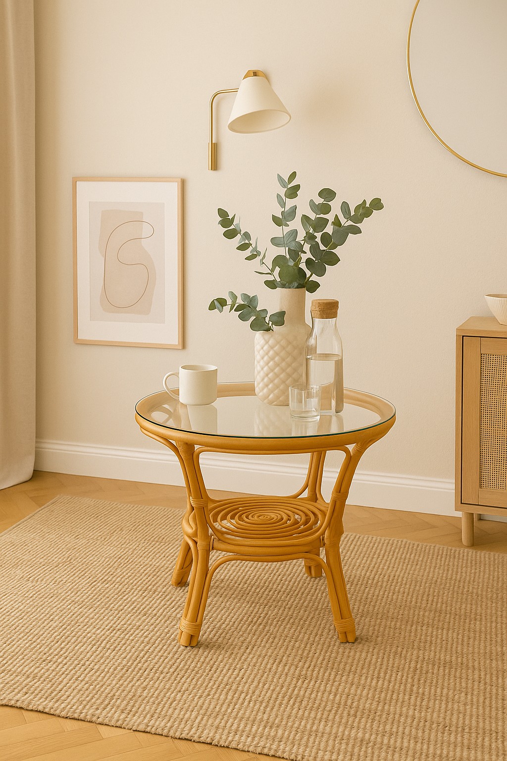 m&ouml;bel direkt online Rattantisch mit Glasplatte Karl - Bild 1