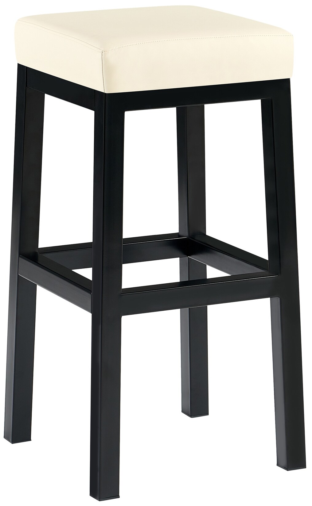 CLP Barhocker Taylor I Sitzhöhe 78 cm I Gepolsterter Barstuhl mit Kunstlederbezug I Tresenhocker mit schwarzem Metallgestell