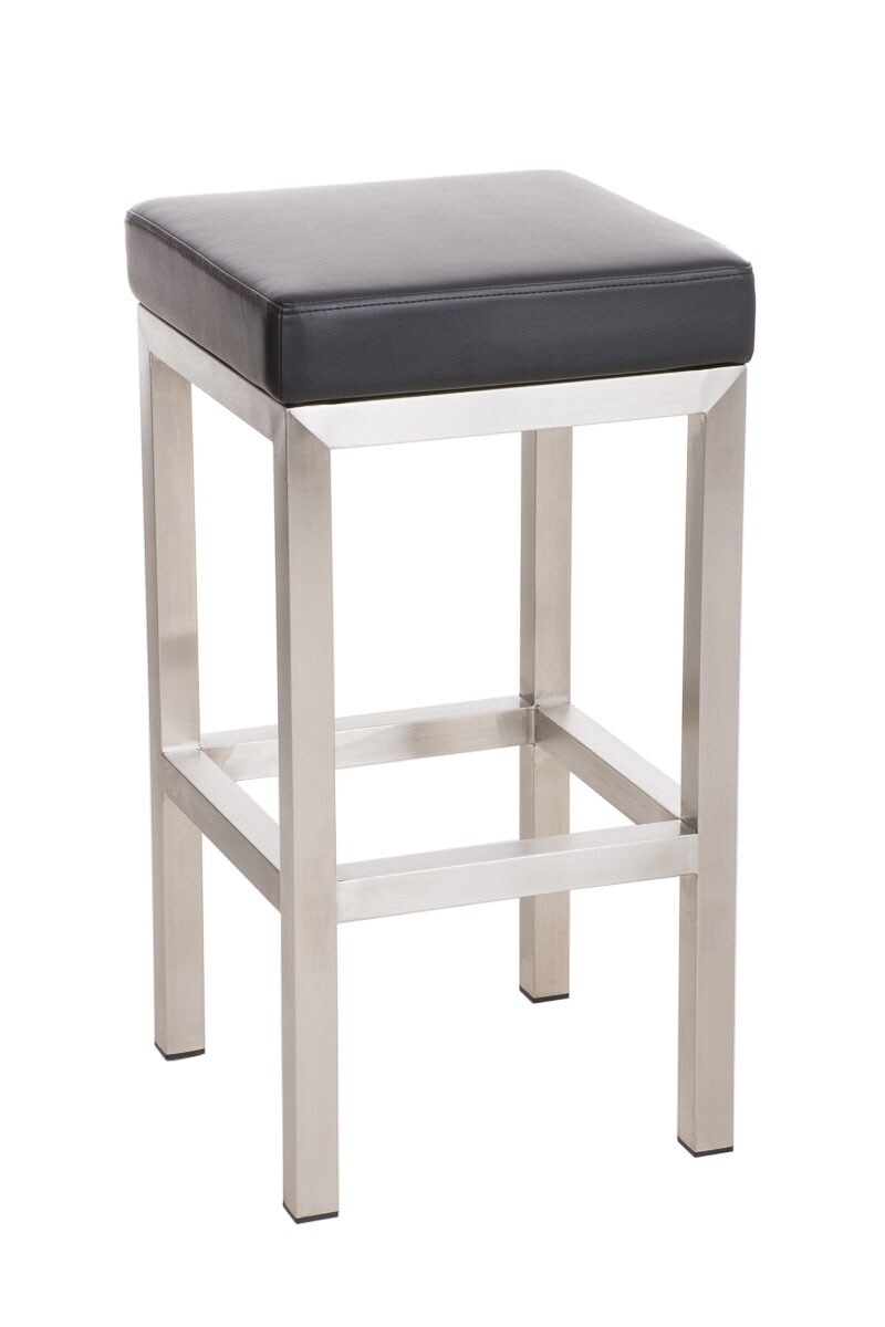 CLP Barhocker Taylor E80 Kunstleder I Quadratischer Hocker Mit Edelstahlgestell Und Fu&szlig;st&uuml;tze I Pflegeleichter Hocker Mit Polsterung - Bild 1