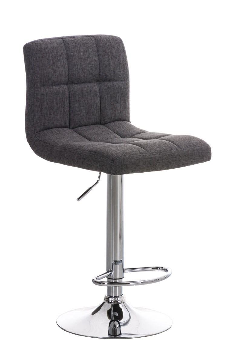 CLP Barhocker Peru Mit Stoffbezug I H&ouml;henverstellbarer Barstuhl Mit Lehne I Thekenhocker Mit Metallgestell In Chrom-Optik - Bild 1