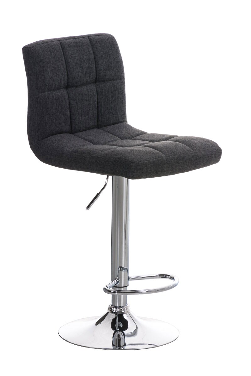 CLP Barhocker Peru Mit Stoffbezug I Höhenverstellbarer Barstuhl Mit Lehne I Thekenhocker Mit Metallgestell In Chrom-Optik | 04251152631215