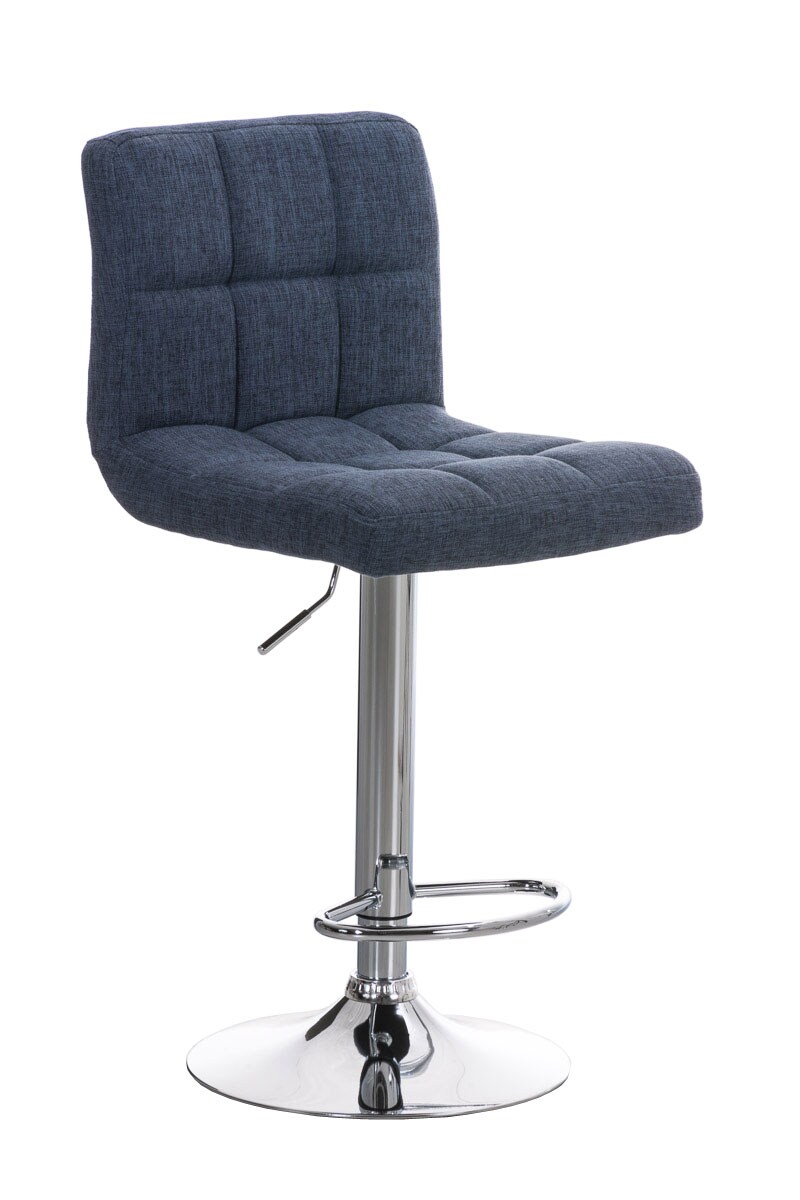 CLP Barhocker Peru Mit Stoffbezug I H&ouml;henverstellbarer Barstuhl Mit Lehne I Thekenhocker Mit Metallgestell In Chrom-Optik - Bild 1