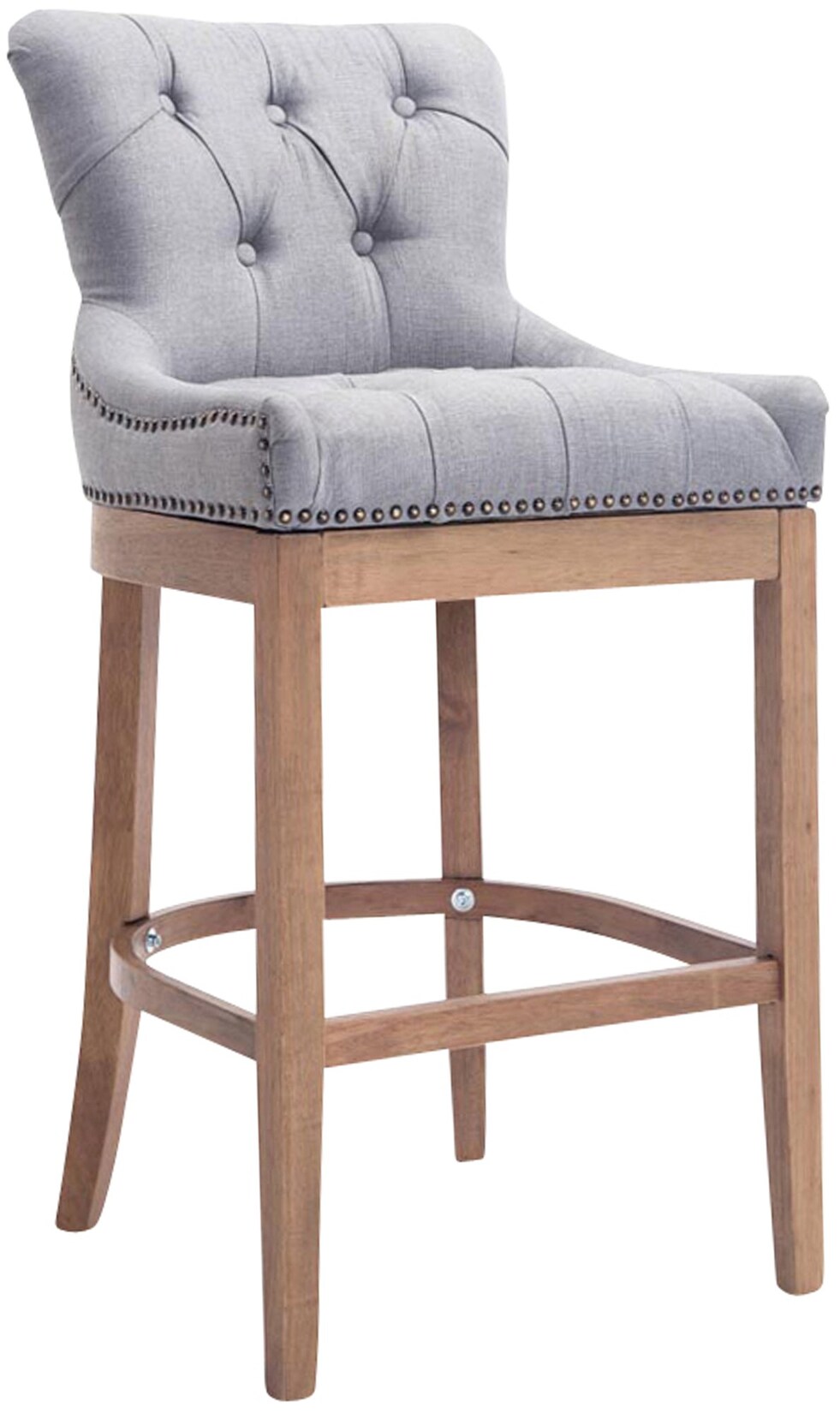 CLP Barhocker Lakewood Stoff-Bezug I Gepolsterter Tresenstuhl I Gestell Aus Holz