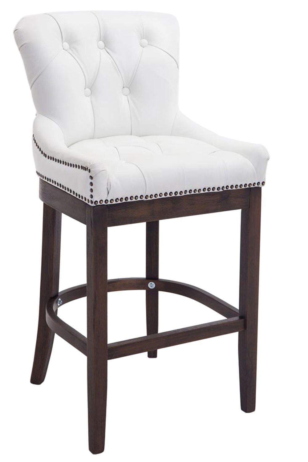 CLP Barhocker Lakewood Echtleder-Bezug I Gepolstert I Gestell Aus Dunklem Holz | 04251152640323