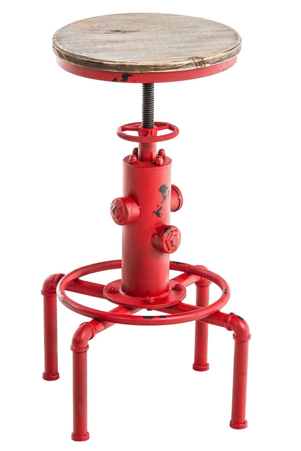 CLP Metall-Barhocker Lumos mit h&ouml;henverstellbarem Holzsitz I Thekenhocker mit Fu&szlig;st&uuml;tze I In verschiedenen Farben erh&auml;ltlich - Bild 1