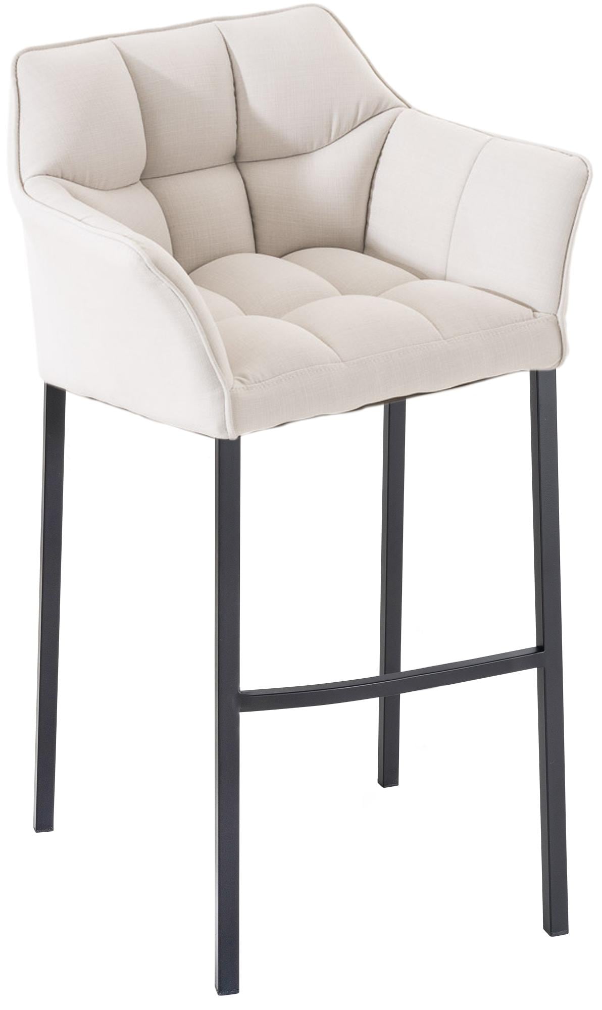 CLP Barhocker mit Lehne Damaso, Barstuhl gepolstert mit Stoffbezug, Vierfu&szlig;gestell aus Metall, Tresenhocker bis 240 kg belastbar - Bild 1