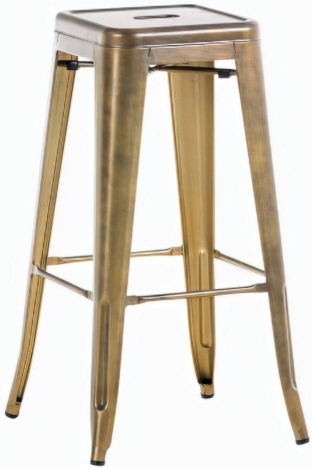 CLP Barhocker Joshua I Stapelbarer Tresenhocker aus Metall I Barstuhl mit Fußstütze I Sitzhöhe 76 cm I Stapelhocker