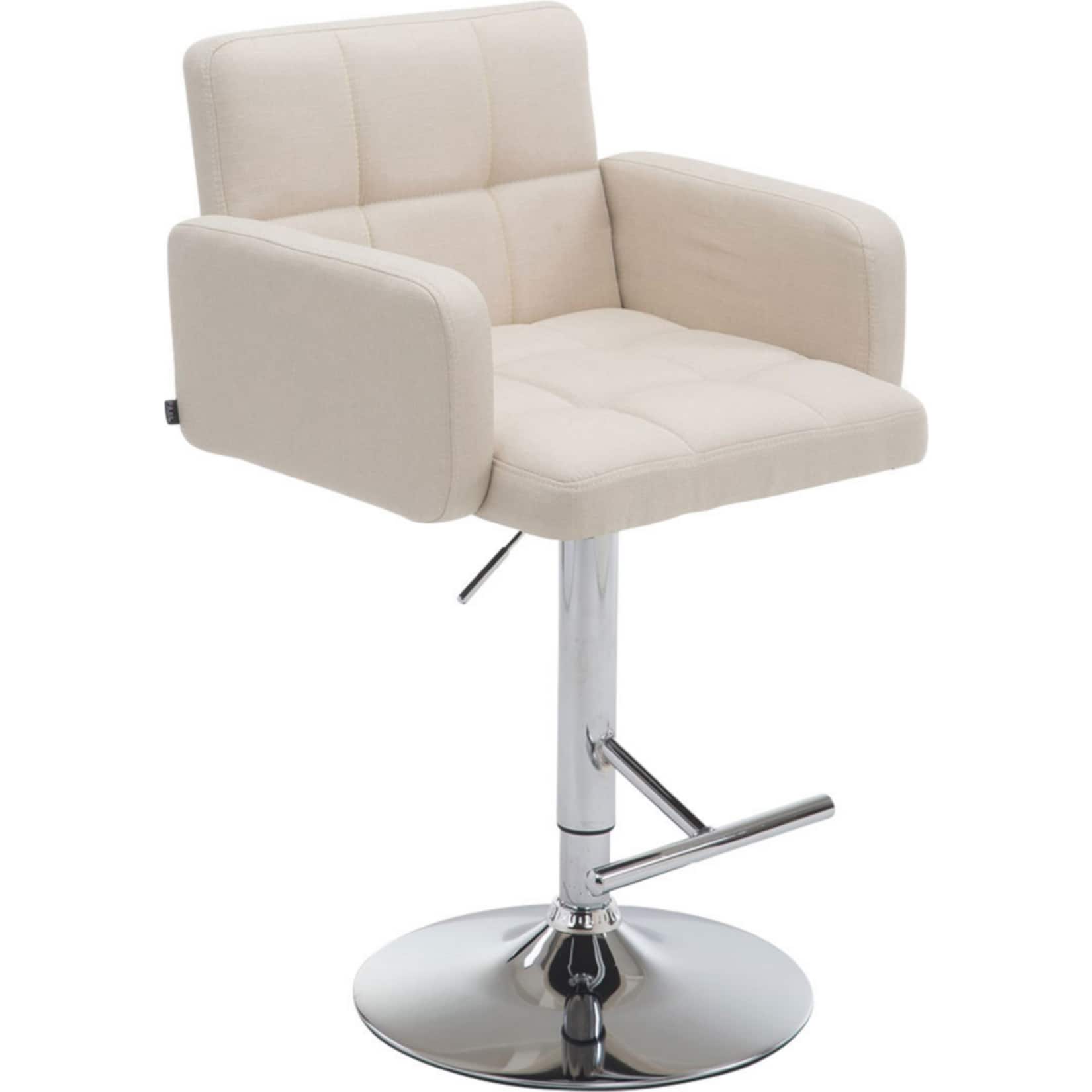 CLP Barhocker Los Angeles Stoff | H&ouml;henverstellbarer Barstuhl Mit Drehbarem Sitz | Bistrohocker Mit Metallgestell Und Fu&szlig;st&uuml;tze - Bild 1