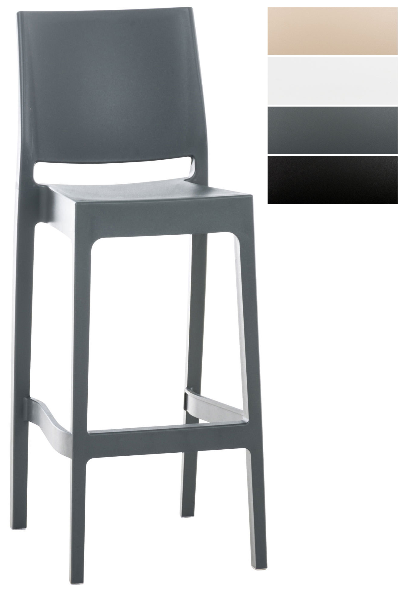 CLP Barhocker Maya I Tresenhocker Mit Fu&szlig;st&uuml;tze Und Hoher R&uuml;ckenlehne I Bistrostuhl Aus Wetterbest&auml;ndigem Kunststoff - Bild 1