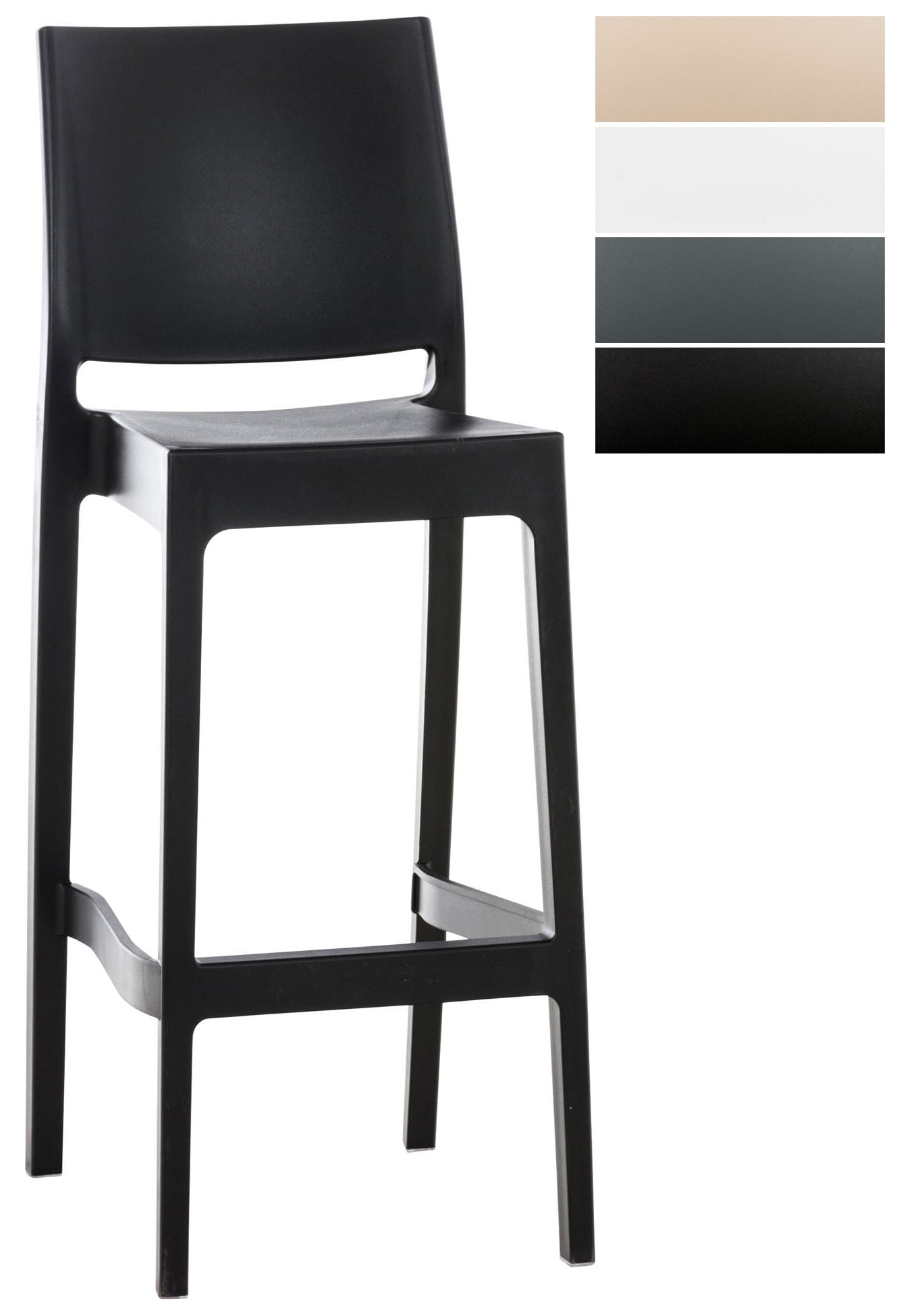 CLP Barhocker Maya I Tresenhocker Mit Fu&szlig;st&uuml;tze Und Hoher R&uuml;ckenlehne I Bistrostuhl Aus Wetterbest&auml;ndigem Kunststoff - Bild 1