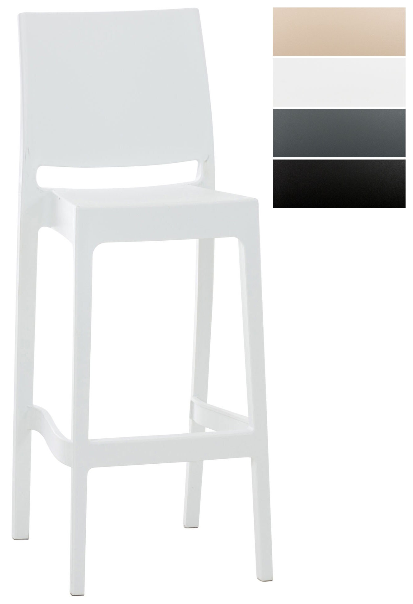 CLP Barhocker Maya I Tresenhocker Mit Fu&szlig;st&uuml;tze Und Hoher R&uuml;ckenlehne I Bistrostuhl Aus Wetterbest&auml;ndigem Kunststoff - Bild 1