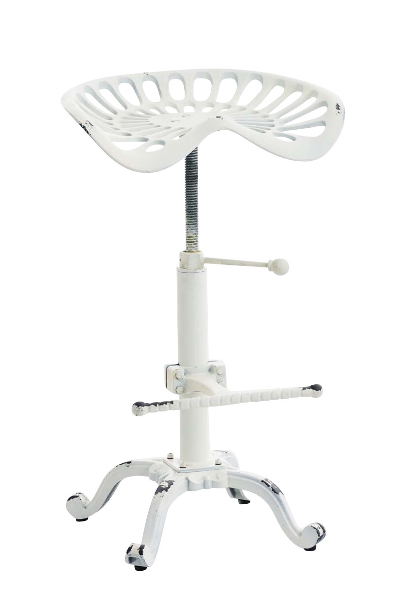 CLP Barhocker Butch mit gusseisernem Sitz & Fußstütze Thekenhocker mit Metallgestell Höhenverstellbar & belastbar bis 150 kg