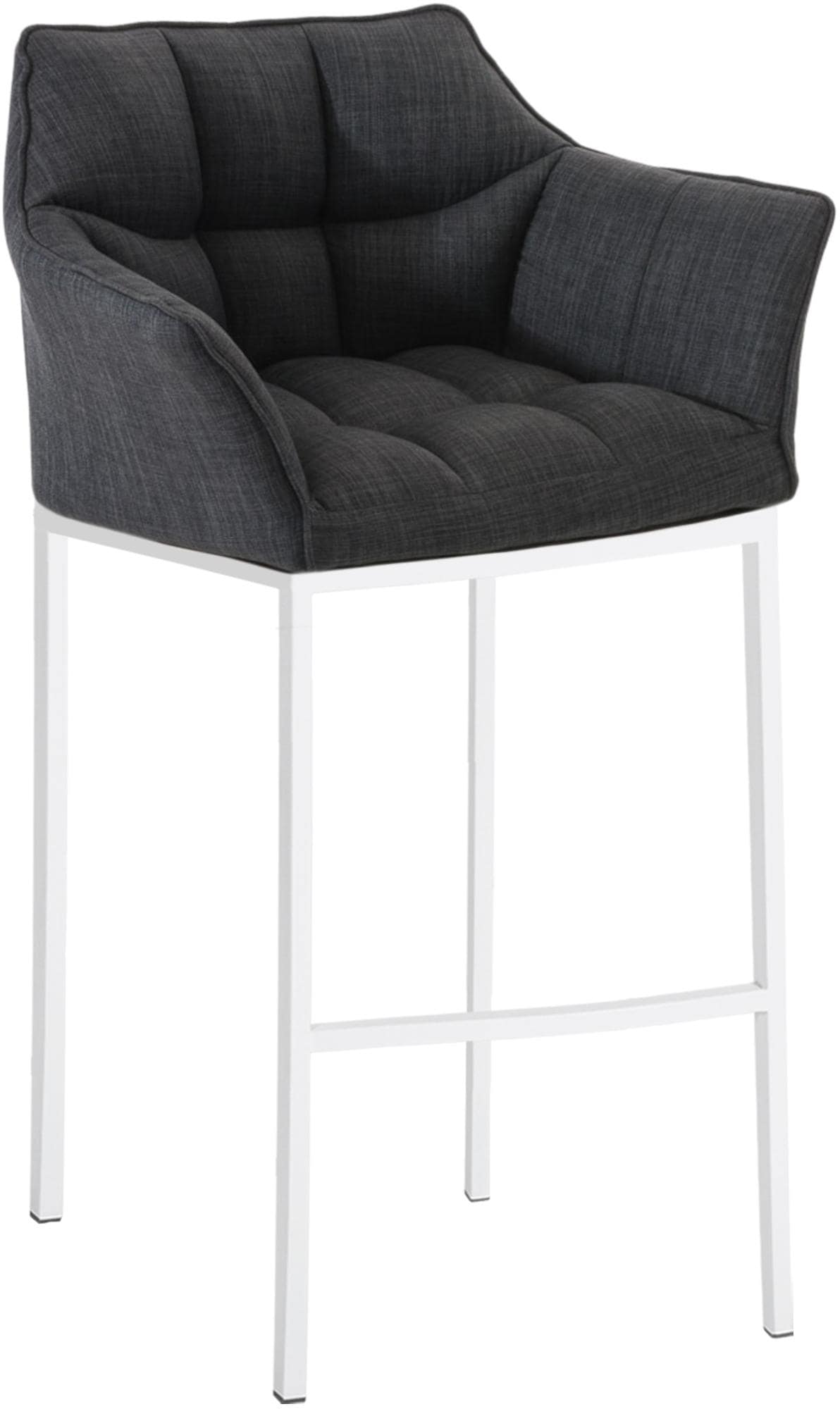 CLP Barhocker mit Lehne Damaso, Barstuhl gepolstert mit Stoffbezug, Vierfu&szlig;gestell aus Metall, Tresenhocker bis 240 kg belastbar - Bild 1