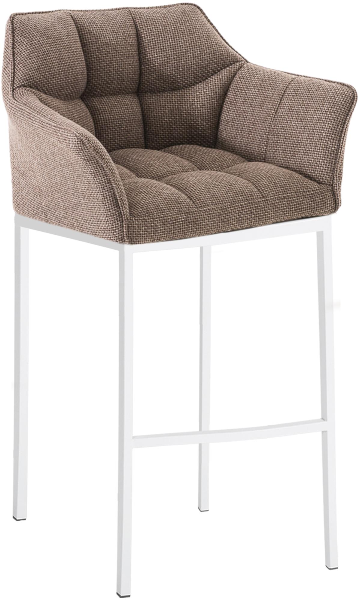 CLP Barhocker mit Lehne Damaso, Barstuhl gepolstert mit Stoffbezug, Vierfu&szlig;gestell aus Metall, Tresenhocker bis 240 kg belastbar - Bild 1