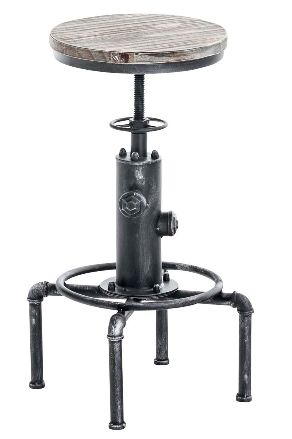 CLP Metall-Barhocker Lumos mit h&ouml;henverstellbarem Holzsitz I Thekenhocker mit Fu&szlig;st&uuml;tze I In verschiedenen Farben erh&auml;ltlich - Bild 1