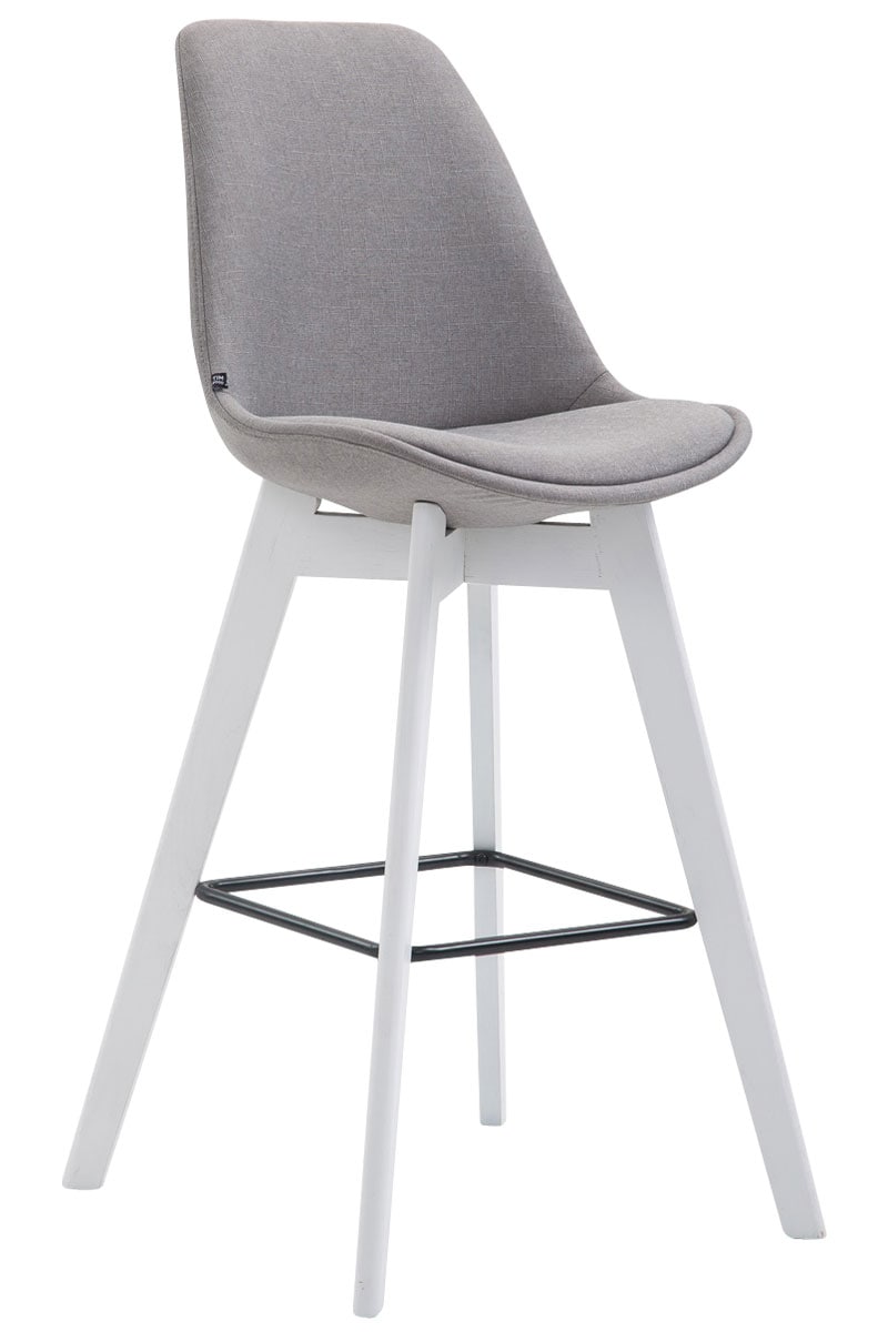 CLP Barhocker METZ mit Stoffbezug I Thekenhocker mit Eichenholzgestell und Fu&szlig;st&uuml;tze I Barstuhl mit Lehne I In verschiedenen Farben erh&auml;ltlich - Bild 1