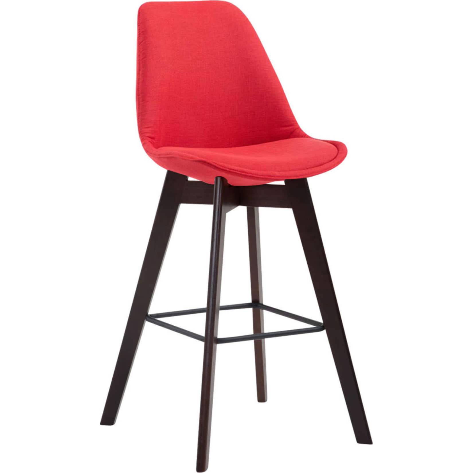 CLP Barhocker METZ mit Stoffbezug I Thekenhocker mit Eichenholzgestell und Fu&szlig;st&uuml;tze I Barstuhl mit Lehne I In verschiedenen Farben erh&auml;ltlich - Bild 1