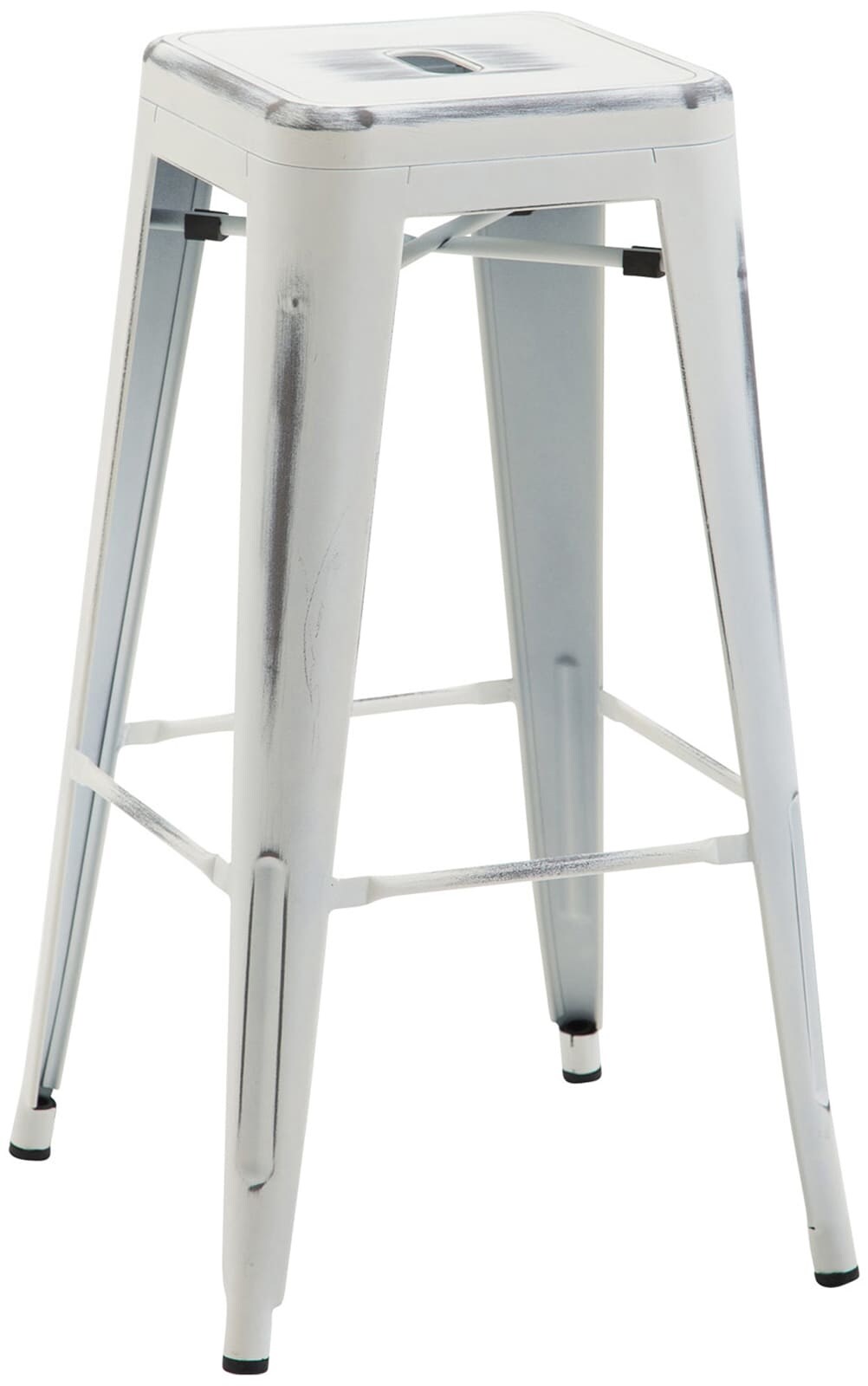 CLP Barhocker Joshua I Stapelbarer Tresenhocker aus Metall I Barstuhl mit Fußstütze I Sitzhöhe 76 cm I Stapelhocker