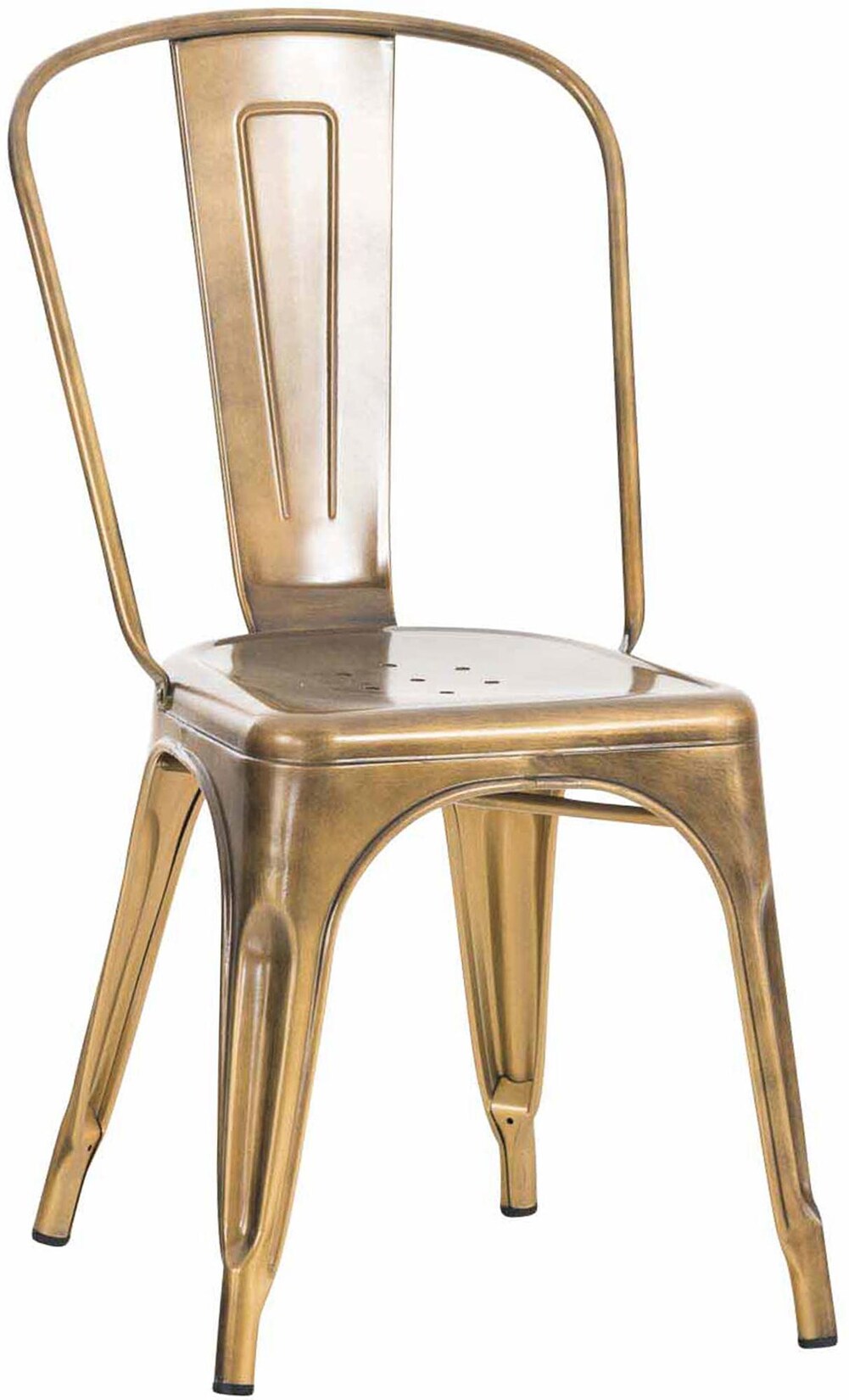 CLP Stapelstuhl Metall mit Lehne Benedikt, Bistrostuhl stapelbar für Gastronomie und Küche, Design-Stuhl robust belastbar bis 200 kg